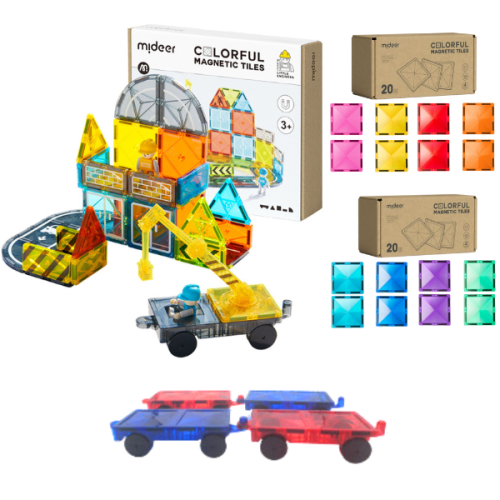 LARGE SET Builders 36 pieces + Magnetic pieces 116 pieces + Chassis 4 pieces