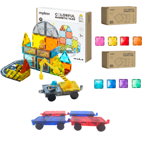 SET Building sets builders 36 pcs + Magnetic pieces TOTAL 76 pcs + Chassis 4 pcs
