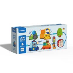 Jeu éducatif – Enfilage pour enfants : Le monde des transports, 12 pièces